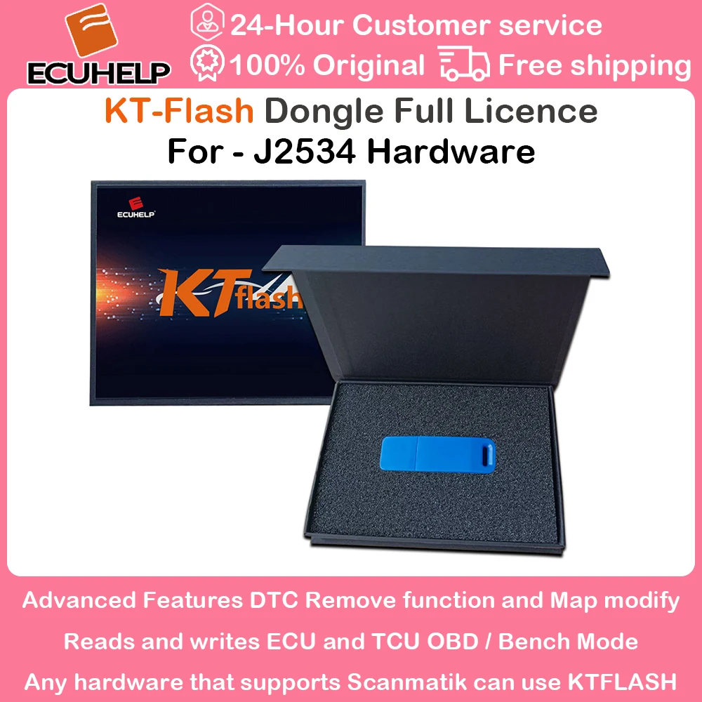 

Программный ключ ECUHELP KTFlash KT Flash, используемый с оборудованием j2534, поддержкой выключения DTC и выключения Immo