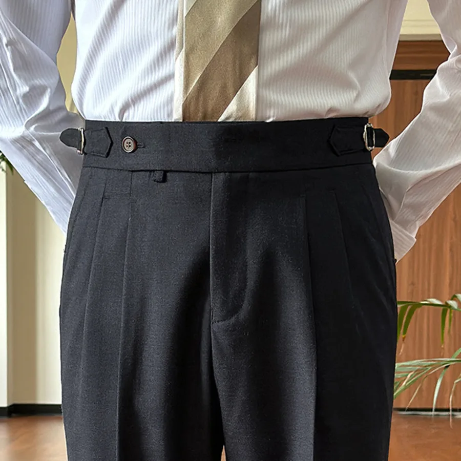 Итальянский стиль Неаполь висячие прямые брюки с высокой талией для деловых брюк