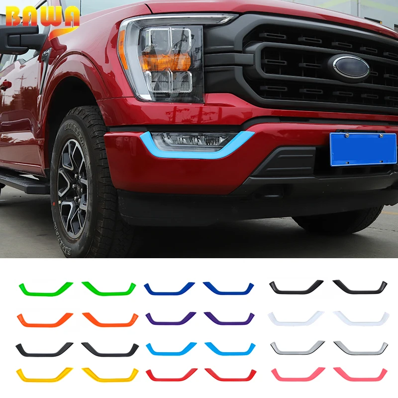 

BAWA Car Front Fog Light Decoration Cover Stickers Frame Parts Accessories for Ford F150 2021 2022