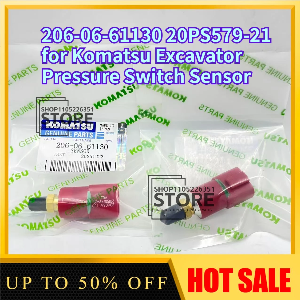 Фото Датчик давления 206-06-61130 для экскаваторов Komatsu PC120/200/220-7, запчасть для экскаватора, датчик давления 20PS579-21 №1