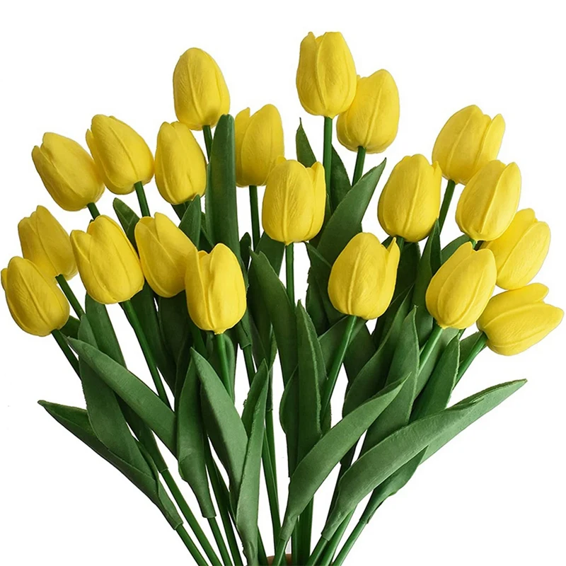 

20Pcs Artificial Flowers Faux Bouquet Real Touch Flower Arrangement For Home Office Party