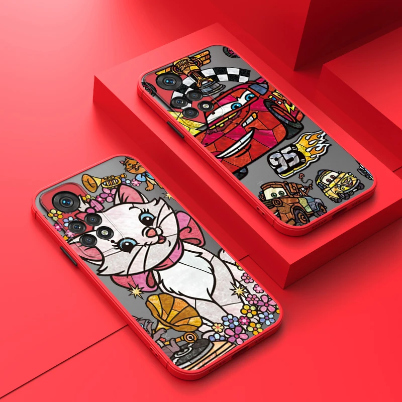 Lightning McQueen Namber 95 For Xiaomi 12 11 T Pro S Redmi Note 12 11 10 9 8 Pro S T 5G Frosted Translucent Phone Case