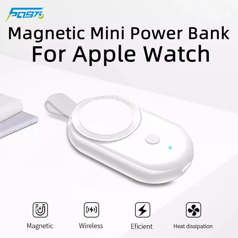 

Portable Wireless Charger for Apple Watch Series 7 Mini Power Bank for Apple Smart Watch Extrnal Battery 1100mAh