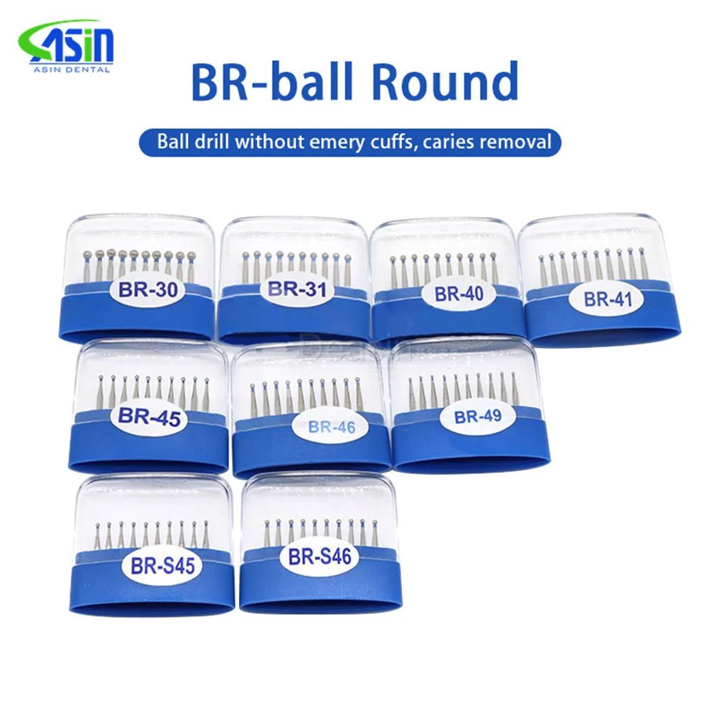 Серия BR 10 шт./коробка Стоматологические алмазные боры 1 6 мм для высокоскоростного