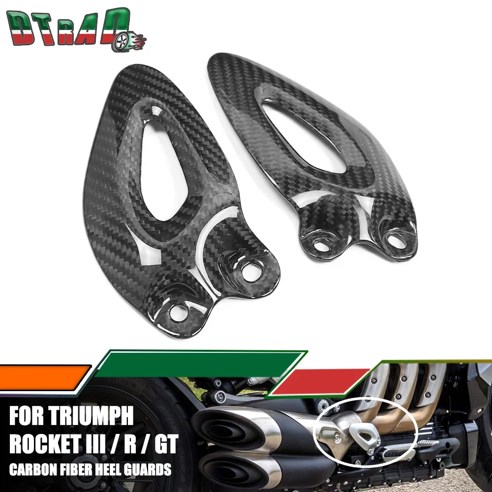 

Для Triumph Rocket III 3R GT 2020-2024 защита пятки из углеродного волокна, пяточные пластины, защита ног, аксессуары для мотоциклов, саржевый блеск