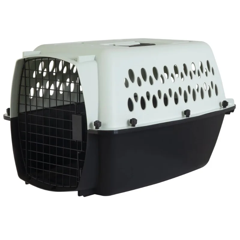 

Petmate Pet Porter Dog Kennel, 24inch Length, 15 to 20lbs, Pale Aqua and Black Dog Cage