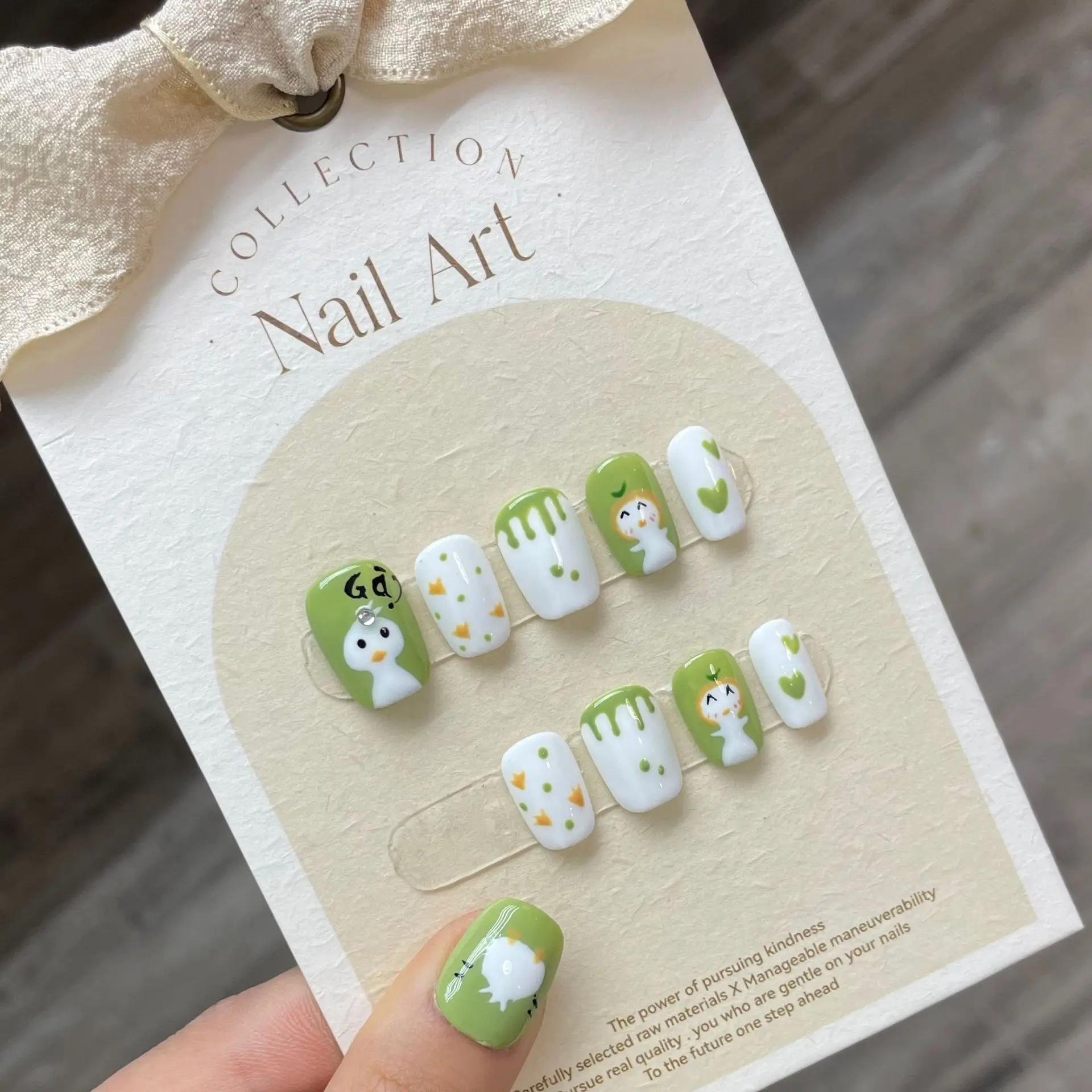 10 Шт. Роскошные Короткие Трапециевидные Зеленые Утиные Яйца Ручной Работы С