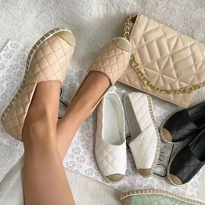 

New Women Casual Shoes Slip-on Braided Hemp Rope Platform Loafers Simple Fashion Solid Color Lightweight Flats Chaussures Femme