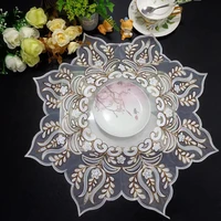 jacquard octagon lace embroidered tablecloth tea set oven microwave rice cooker cover desk lamp notebook dust cloth decoration
