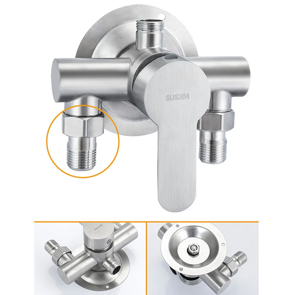 

1*304 Stainless Steel Hot And Cold Water Mixing Valve Surface Mounted Shower Faucet Water Heater Switch Mixing Valve Bathroom✅
