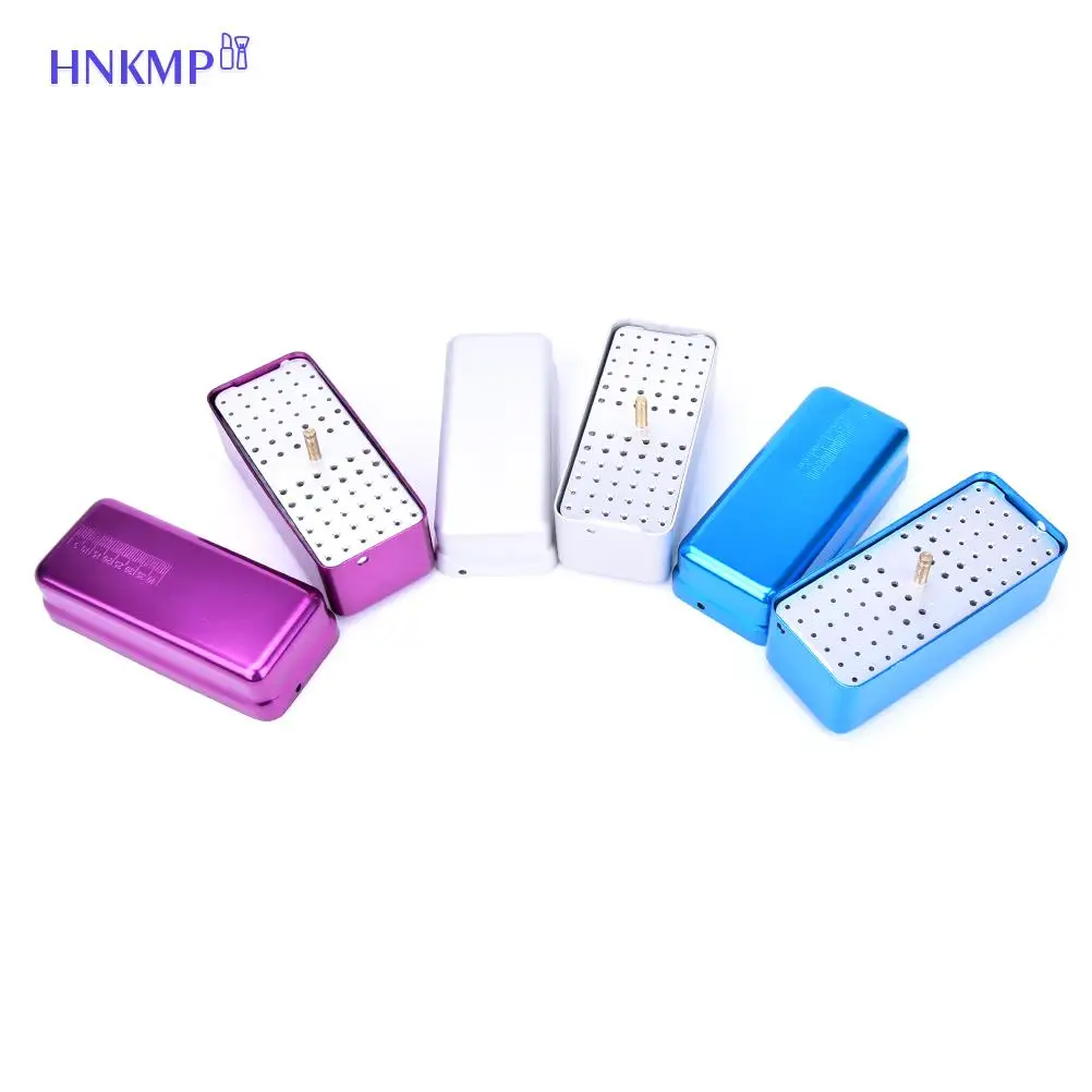 

New 3 colors Hot 72 Hole Aluminium Autoclave Sterilizer Case Burs Dental Disinfection Endo Files Holder Box For Oral Care Tools