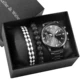 2022 New Men Business Watch Bracelet Set Black White Lattice Bracelets Large Dial Generous Quartz Wristwatch Exquisite Gift Box Other Image