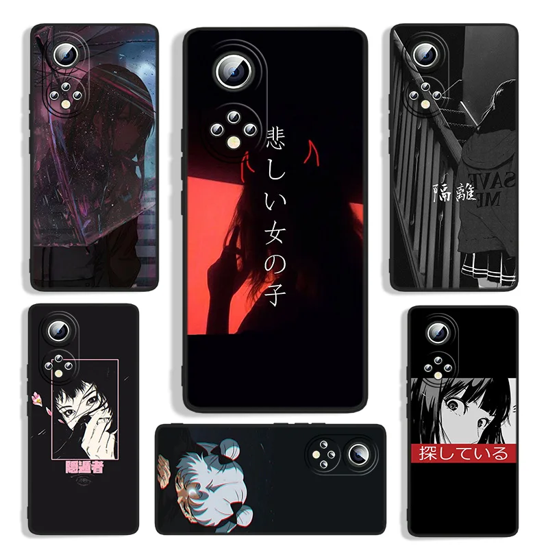 

Japanese anime cartoon girl For Huawei Honor 60 SE 50 30i 20 10i 10X 10 9X 9C 9A 8A X8 X7 Lite Pro Black Phone Case Capa