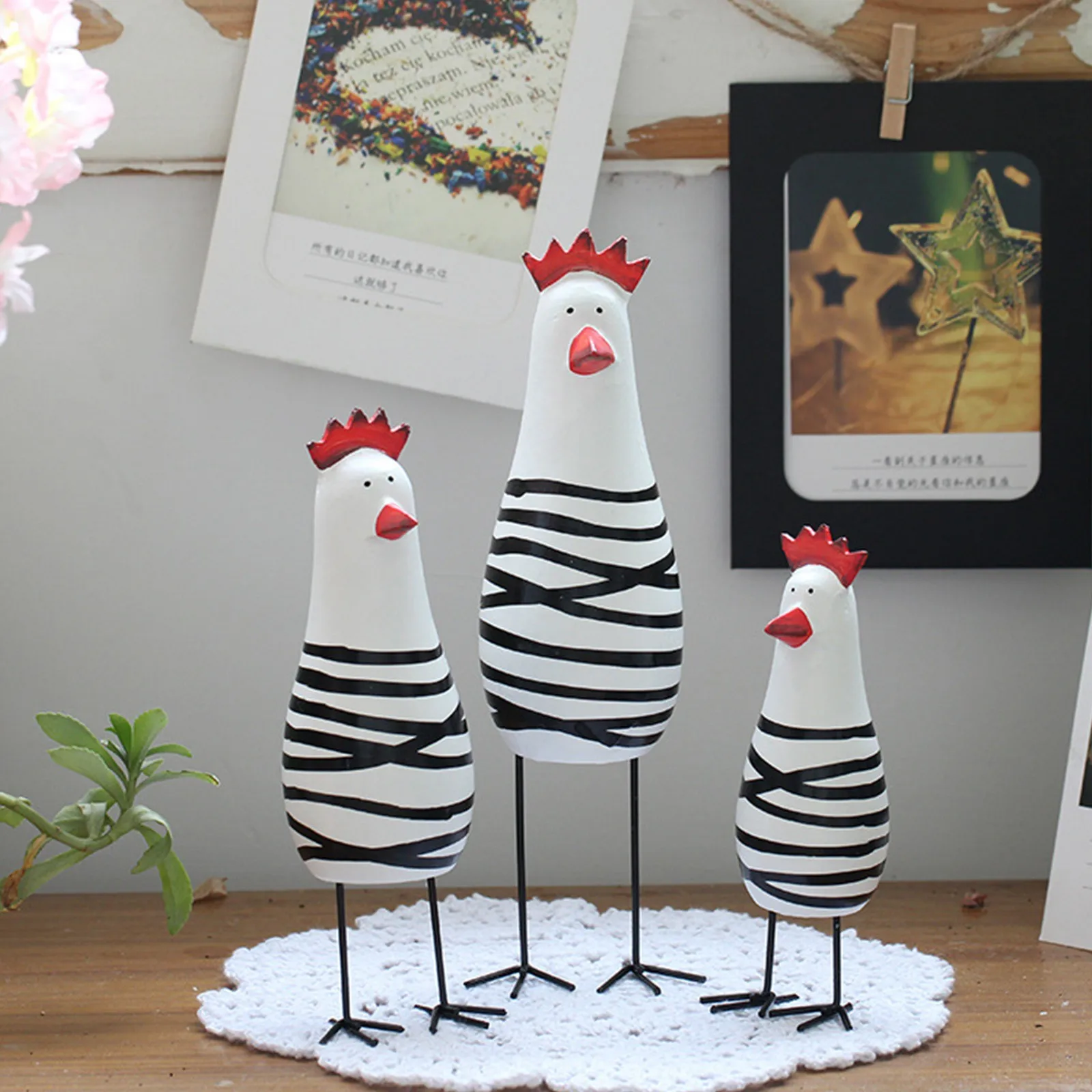 

Farm Statue Figure Chicken Rooster Ornament Collection Decor Animals Figurine Home Decor