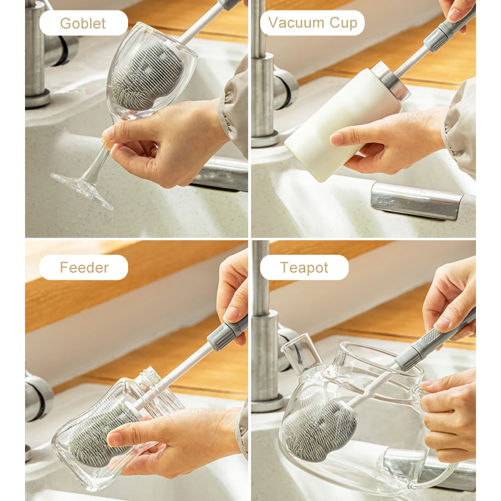 2 шт. инструмент для чистки стеклянной посуды кружки выдвижная гибкая ваза