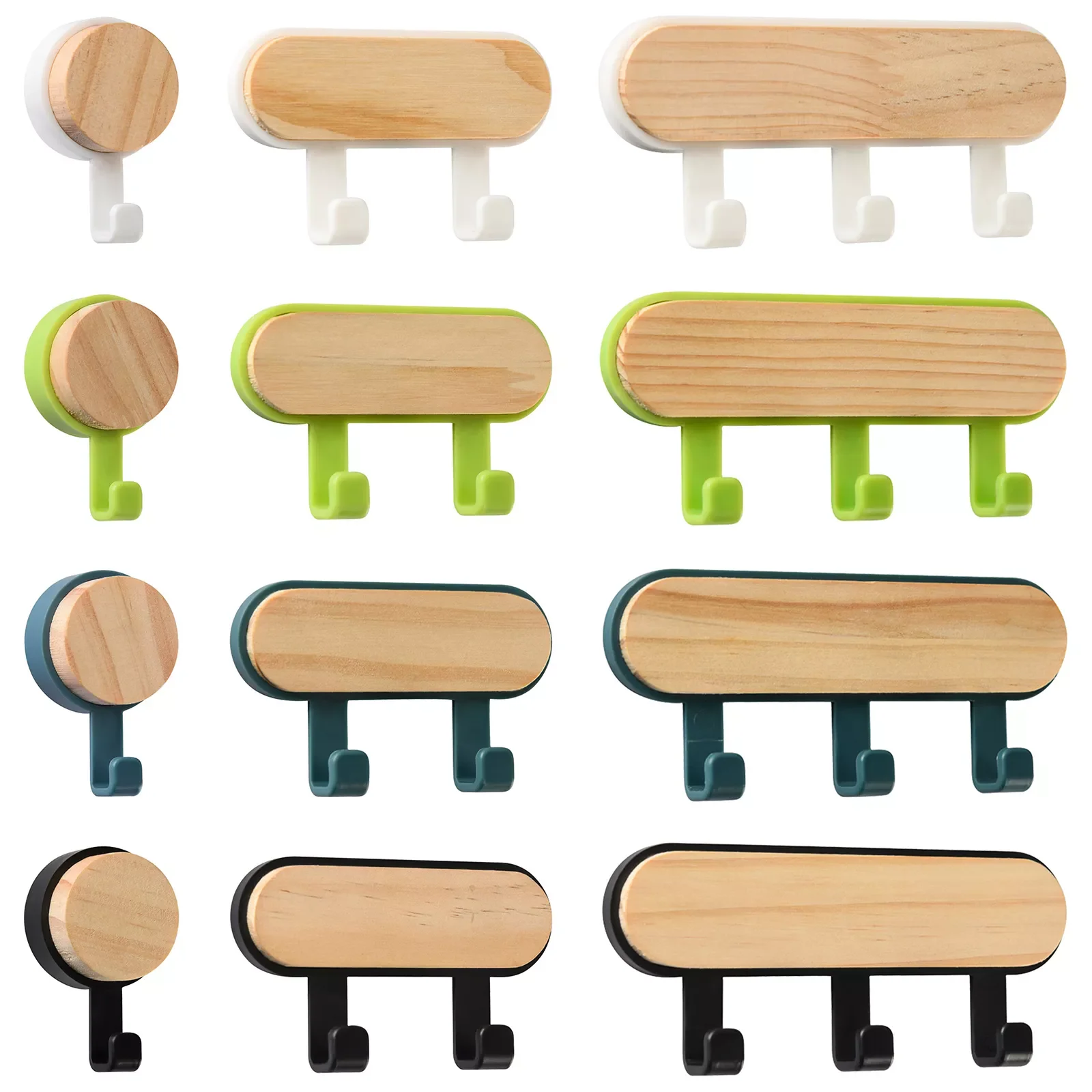 

Decorative Wall Wood Hooks Coat Scarf Bag Hanger Kitchen Accessories Organizer Hook Home Decor Storage Rack Behind Door Hook
