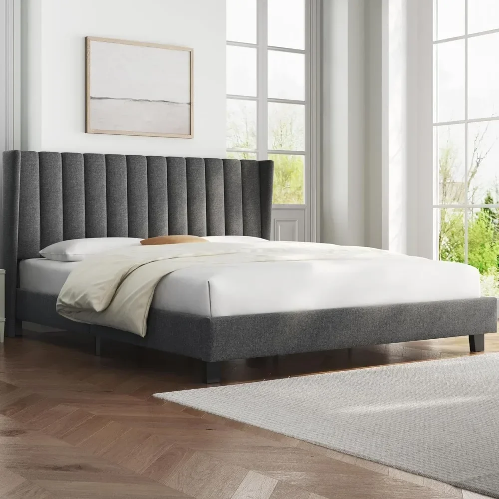 Каркас кровати размера king-size мягкая подушка платформа дизайн края