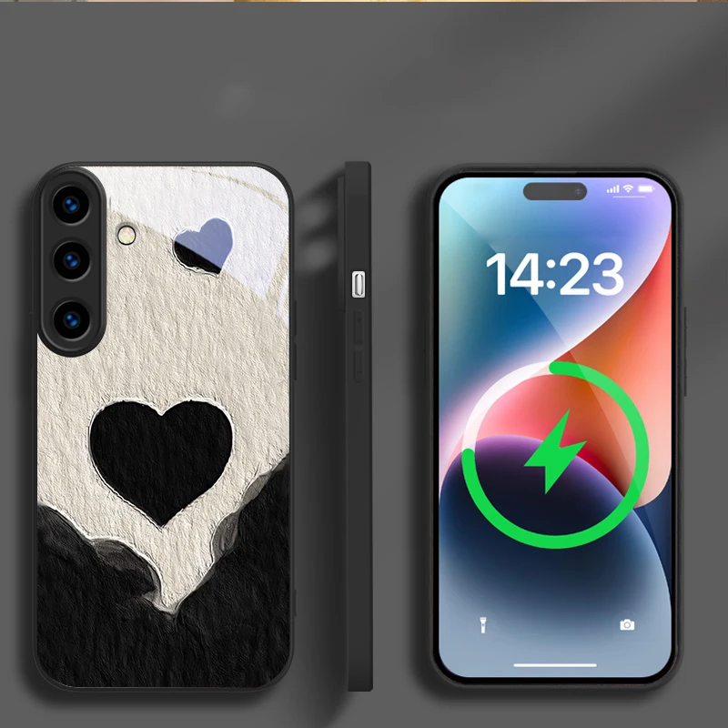Фото Черно-белый чехол-накладка с магнитным креплением для Samsung Galaxy S25 Ultra, S20 FE, S21, S22, S23 Plus, S24, S26 Edge №3