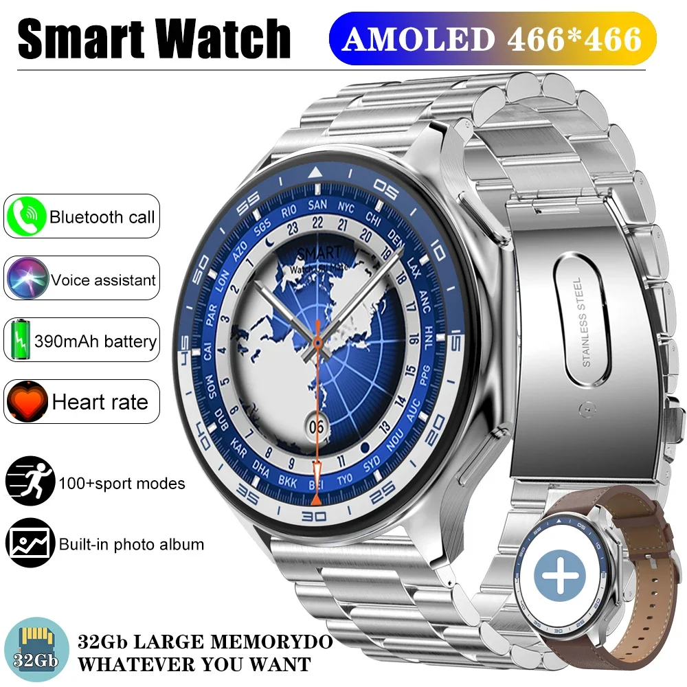 2024 Новые мужские умные часы DT Watch X — AMOLED-экран память 4 ГБ для музыки объемный звук