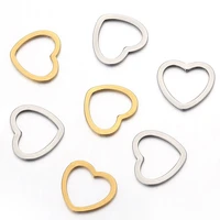 20pcslot 12mm love heart charms stainless steel frame connectors for diy jewelry making handmade bracelet earrings accessories