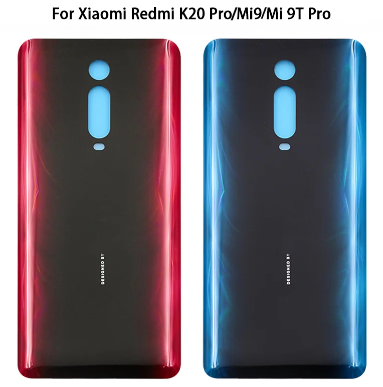 

New For Xiaomi Mi9T Mi 9T Pro / K20 Pro Battery Back Cover 3D Glass Panel Rear Door Battery Housing Case Adhesive Replace Logo