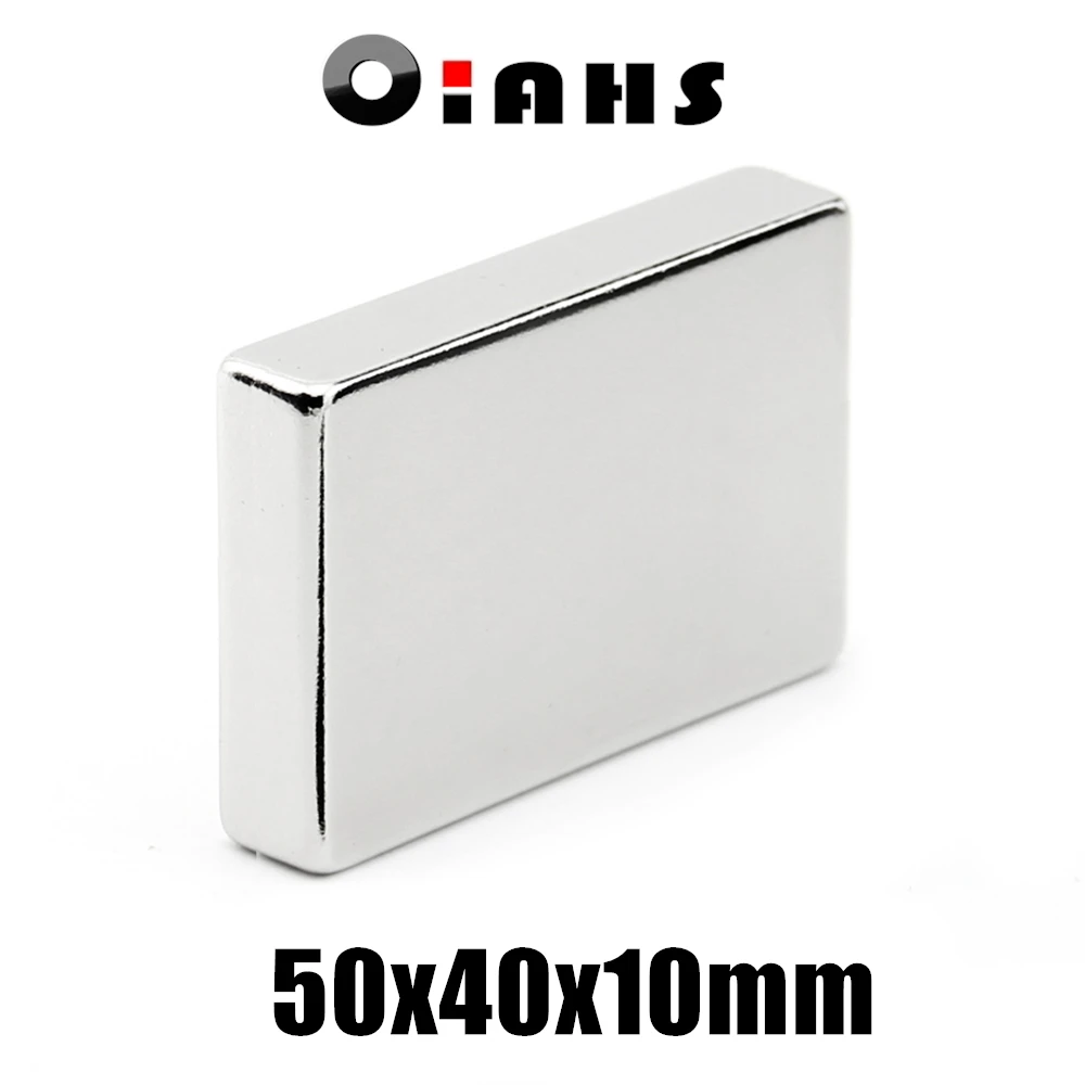 Супермощный редкоземельный блок, неодимовый магнит NdFeB N35 50*40*10 мм, 1 шт., 50x40x10 мм
