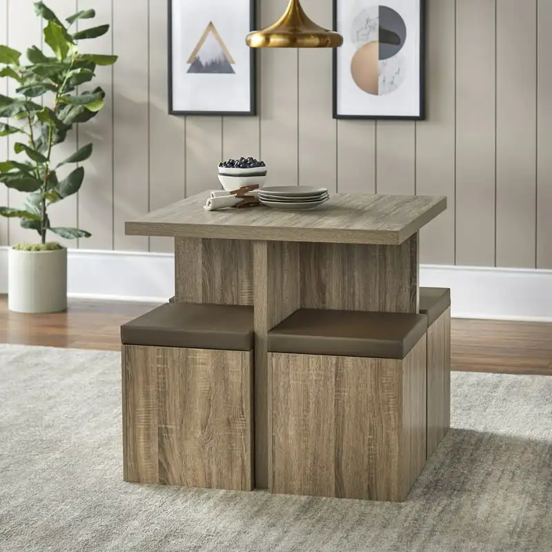

Dining Set with Storage Ottoman, Multiple Colors