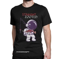 crazy straight zooted fish astronaut tee shirt men round collar pure cotton tshirt harajuku tees new arrival tops