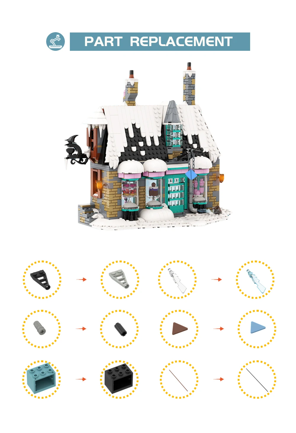 Набор строительных блоков для зимней деревни HoneyDukes Wizarding Sweet Shop набор MOC Tower замок