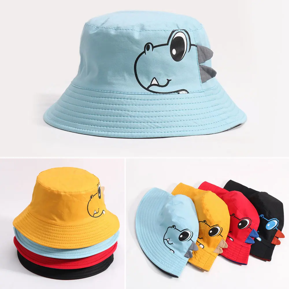 

Cartoon Dinosaur Baby Bucket Hat Summer Spring Cute Newborn Panama Cap Toddler Girl Boy Sun Protection Hats Fit 6-24 Months