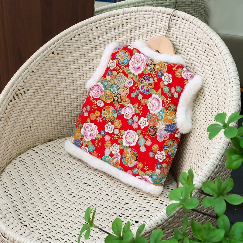 Зима 2024 года детские жилеты для детей от 1 до 8 лет традиционный китайский