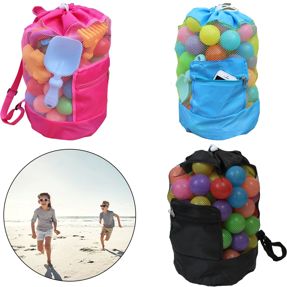 

Portable Beach Bag Foldable Net Swimming Bag Children Beach Toy Organizer Storage Backpack Kids Outdoor Swimming Waterproof Bags