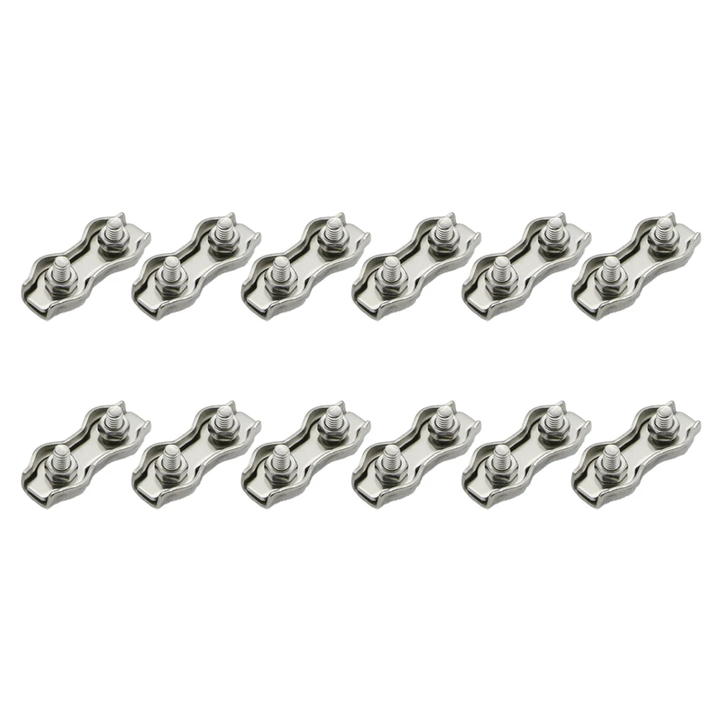

12 Pcs M3 Clip Wire Rope Clamp Heavy Duty Lifting Machine Parts Hardware