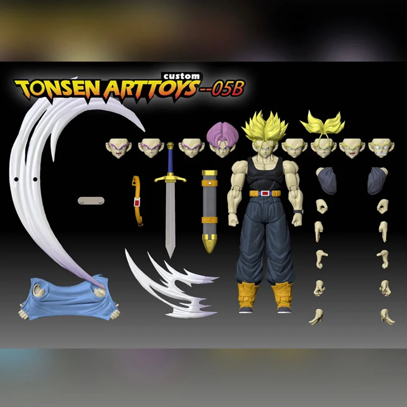 Фото 100% в наличии, оригинальные переиздания Tonsen Arttoys Kamione Trunks Dragon Ball Z Super Saiyan SSJ SSJ2 Trunks 05a 05b Аниме Фигурка №5