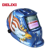 delixi brand weld mask 4 arc solar auto dimming lithium battery electric adjustable range mig mma weld helmet with pattern