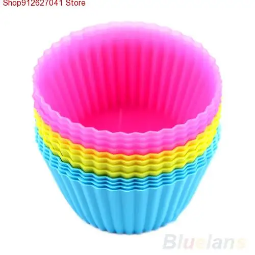 

12 шт., мягкая силиконовая круглая форма для кексов