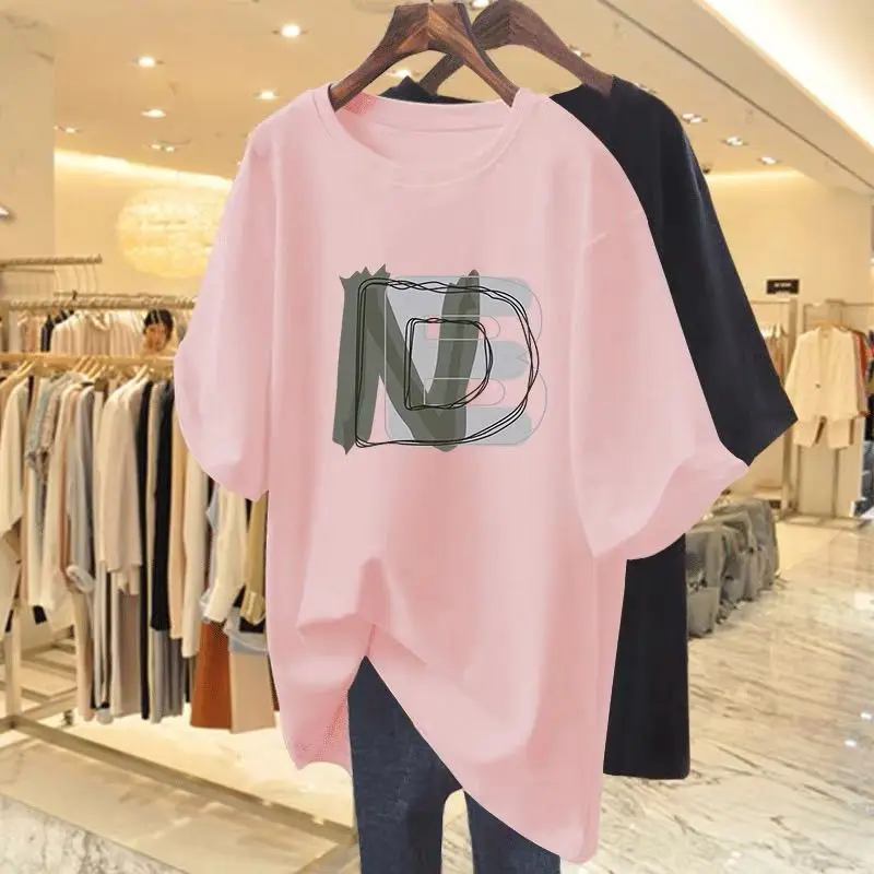 Женская футболка с круглым вырезом коротким рукавом и принтом из натурального