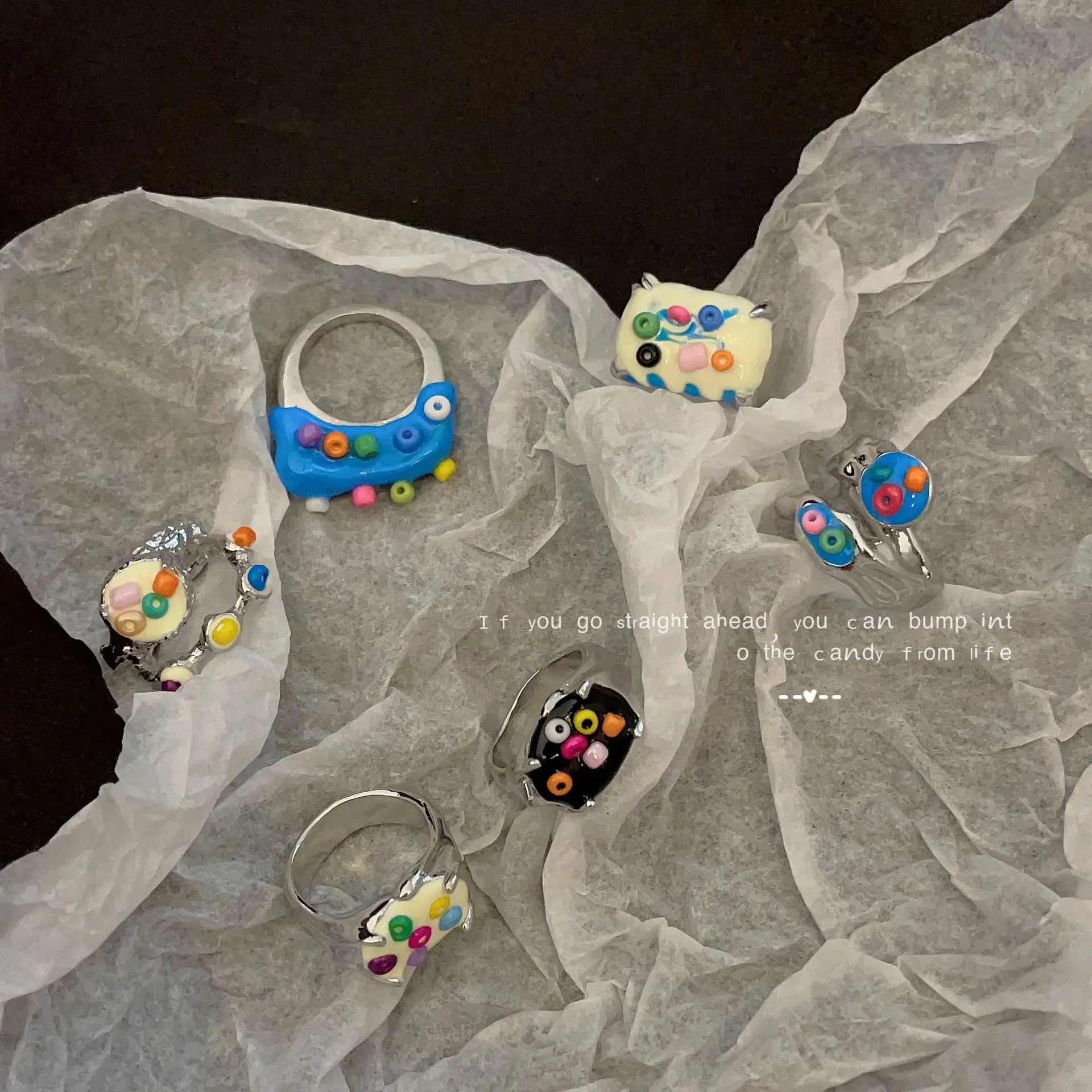 

Tonqui Color Doughnut Ring For Women Design Niche Ins2022 New Fashion Personality