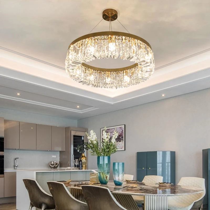 

Nordic Led Ceiling Lights Crystal Living room Lamp Gold Round Ceiling Indoor Hanging Lamp For Kitchen Bedroom lustre modern