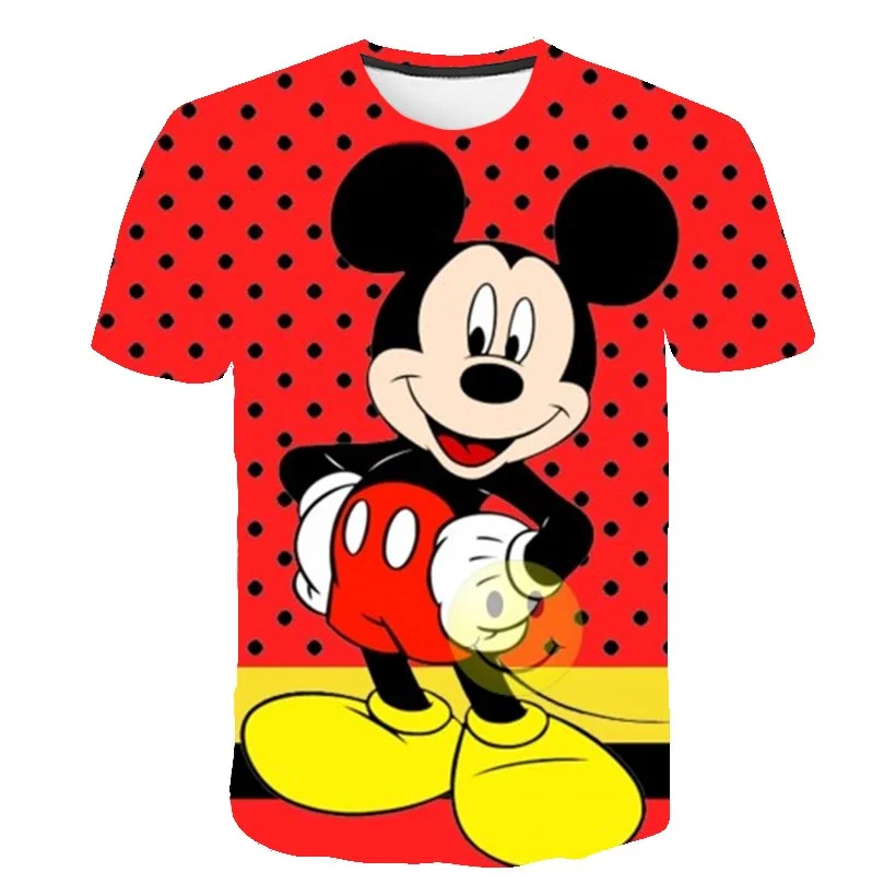 

Новинка, футболки с Микки Маусом, детская одежда, футболки Disney, Детские Мультяшные кавайные модные аниме топы, одежда для мальчиков и девоче...