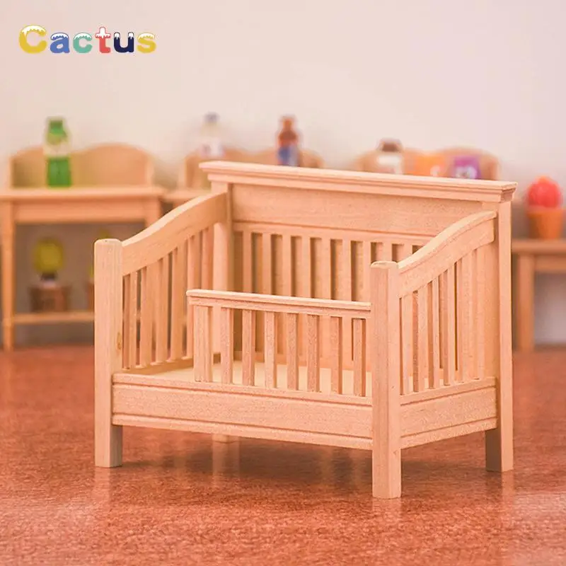 

1:12 Dollhouse Miniature Bed Baby Bed Cradle Bed Furniture Model Decor Toy Doll House Accessories
