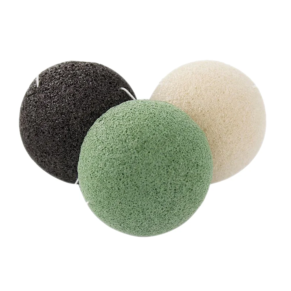 

3 Pcs Puffs Cleansing Sponge Skin Face Washing Konjac Sponges Natural Facial Flutter