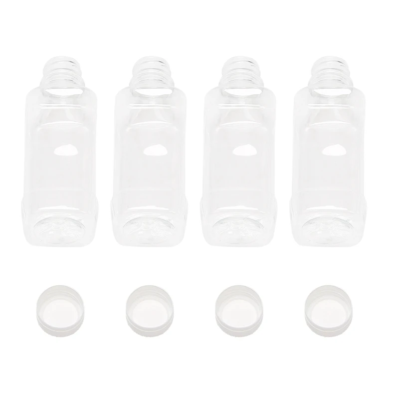 80 Pack 250Ml Empty Juice Bottles Reusable Square Drink Containers With Lids For Storing Homemade Beverages