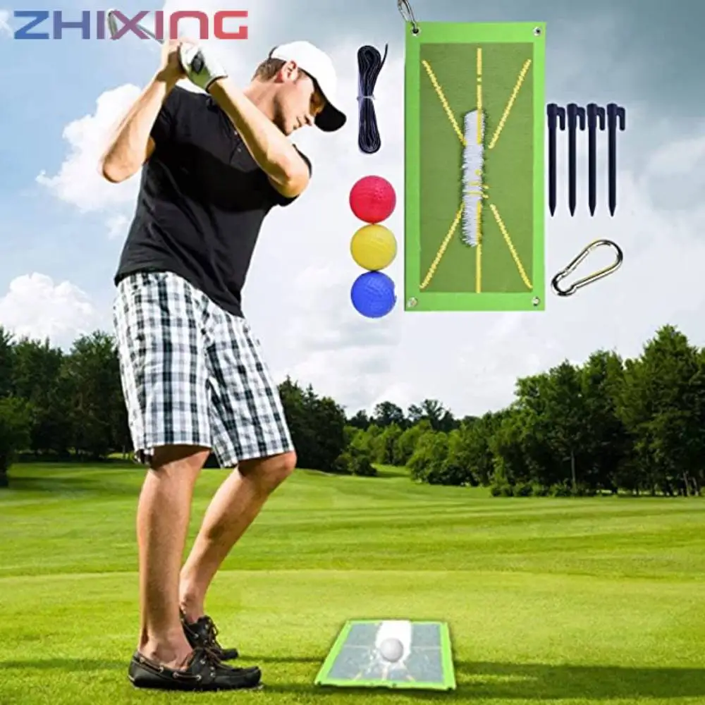 ZHIXING50x25cm golf training mat for tracking swing detection ball trajectory analysis mat swing path practice marker mat
