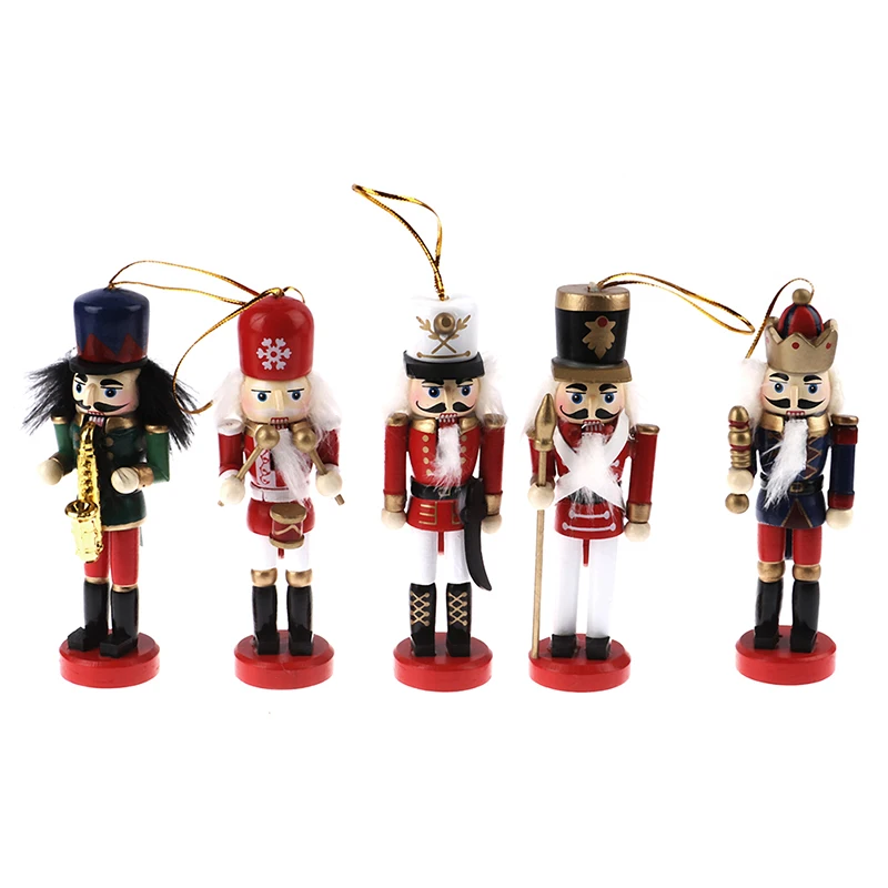 

5Pcs Vintage Wooden Nutcracker Doll Soldier Miniature Figurines Handcraft Puppet New Year Christmas Ornaments Home Decor