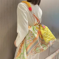 summer fashion women shoulder bags luxury drawstring colorful pattern handbags ladies casual large capacity shopper bag purses