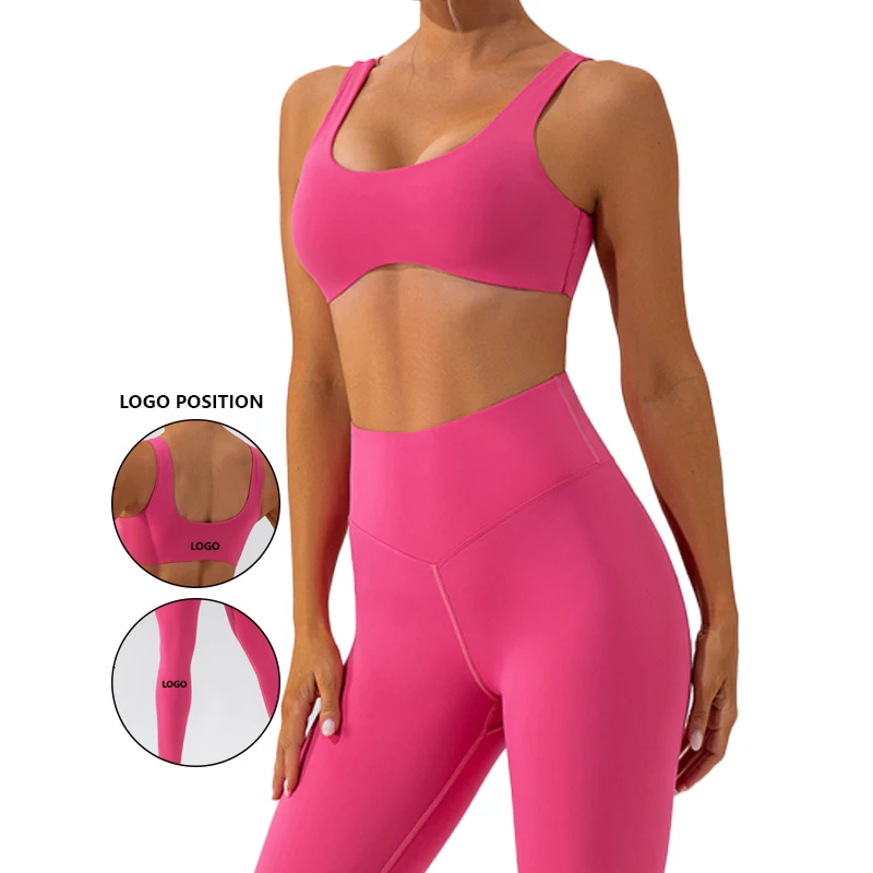 

Nude Feeling Buttock Lifting Yoga Clothes Set Women's Quick Dry Running Sports Beautiful Back Fitness Clothes Set