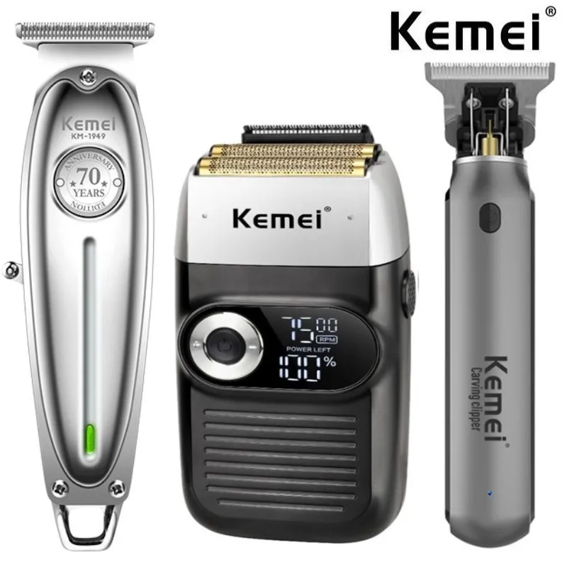 

Kemei 3-piece electric Shaver Hair Trimmer USB Cable Charging Portable Trimmer Clipper Hair cutting machine barber hair clipper