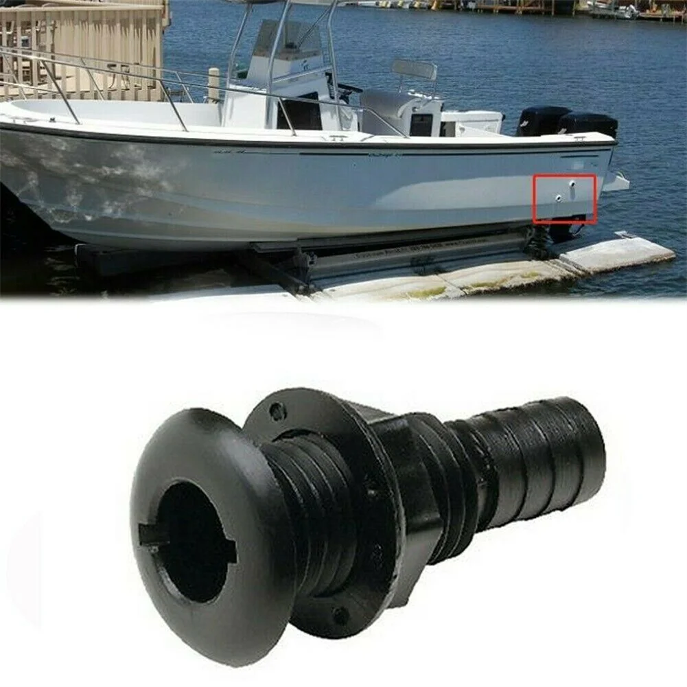 

3/4" Black Plastic Thru-shell Bilge Pump And Marine Inflation Hose Fittings Pump Hose Fitting For 3/4" ID Hose