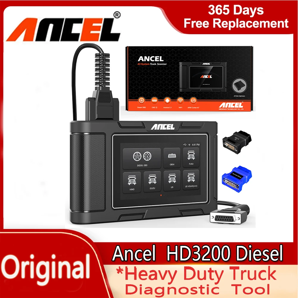 

Ancel HD3200 полная система OBD2 сканер для тяжелых грузовиков DPF регенерация масла Сброс дизельного топлива для UD Volvo/Isuzu/Hino/Hyundai/KIA